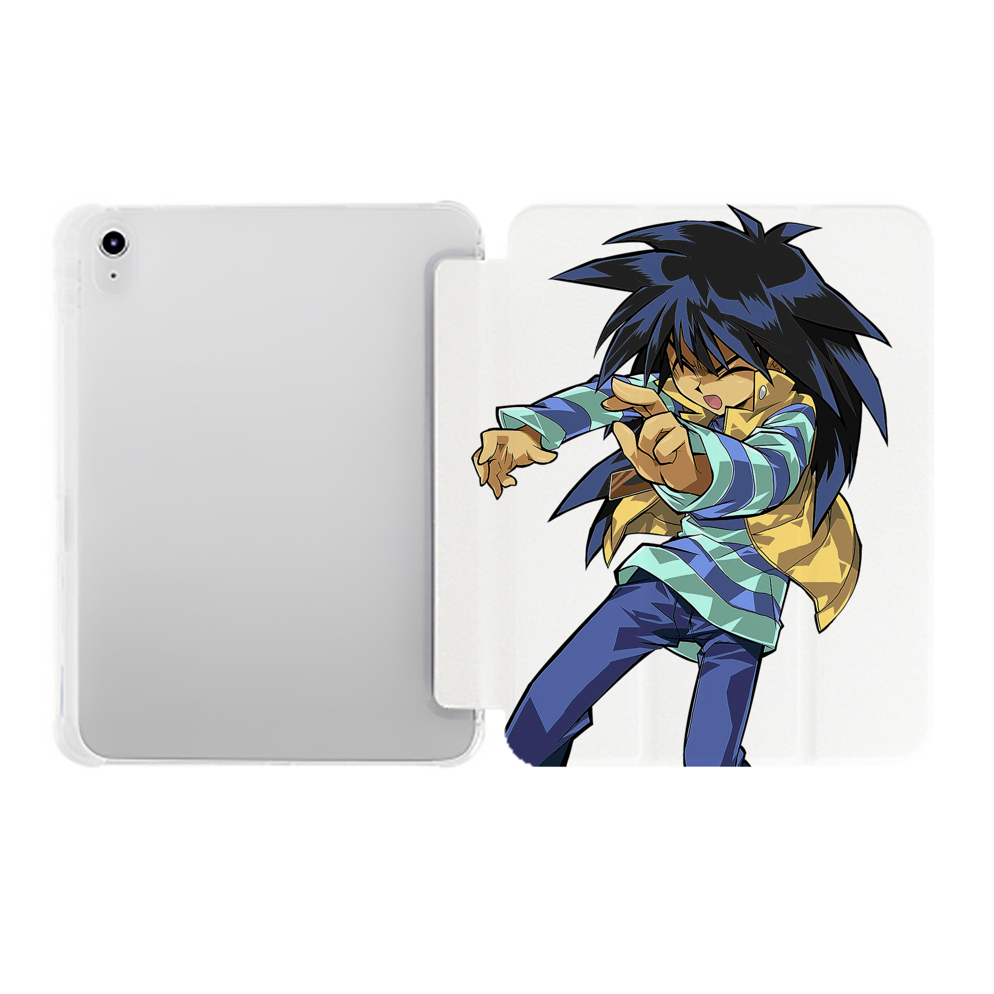（画像用） 遊☆戯☆王 Yu-Gi-Oh! IPad ケース ペン収納付き 三つ折りスタンド PUレザー×シリコン 対応機種9.5/10.5/10.9インチ